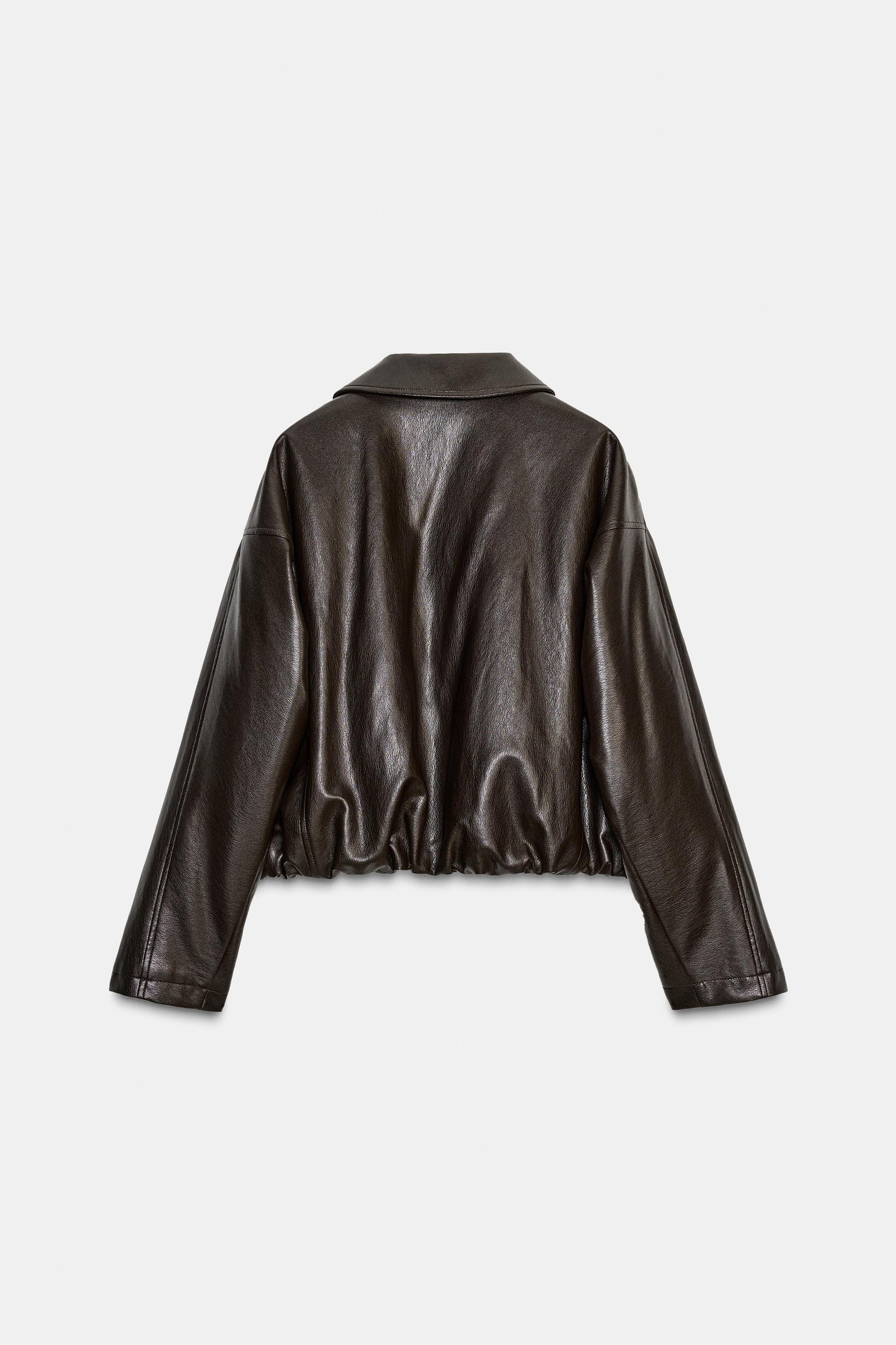 Faux Leather Bomber Jacket