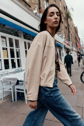 FAUX SUEDE BOMBER