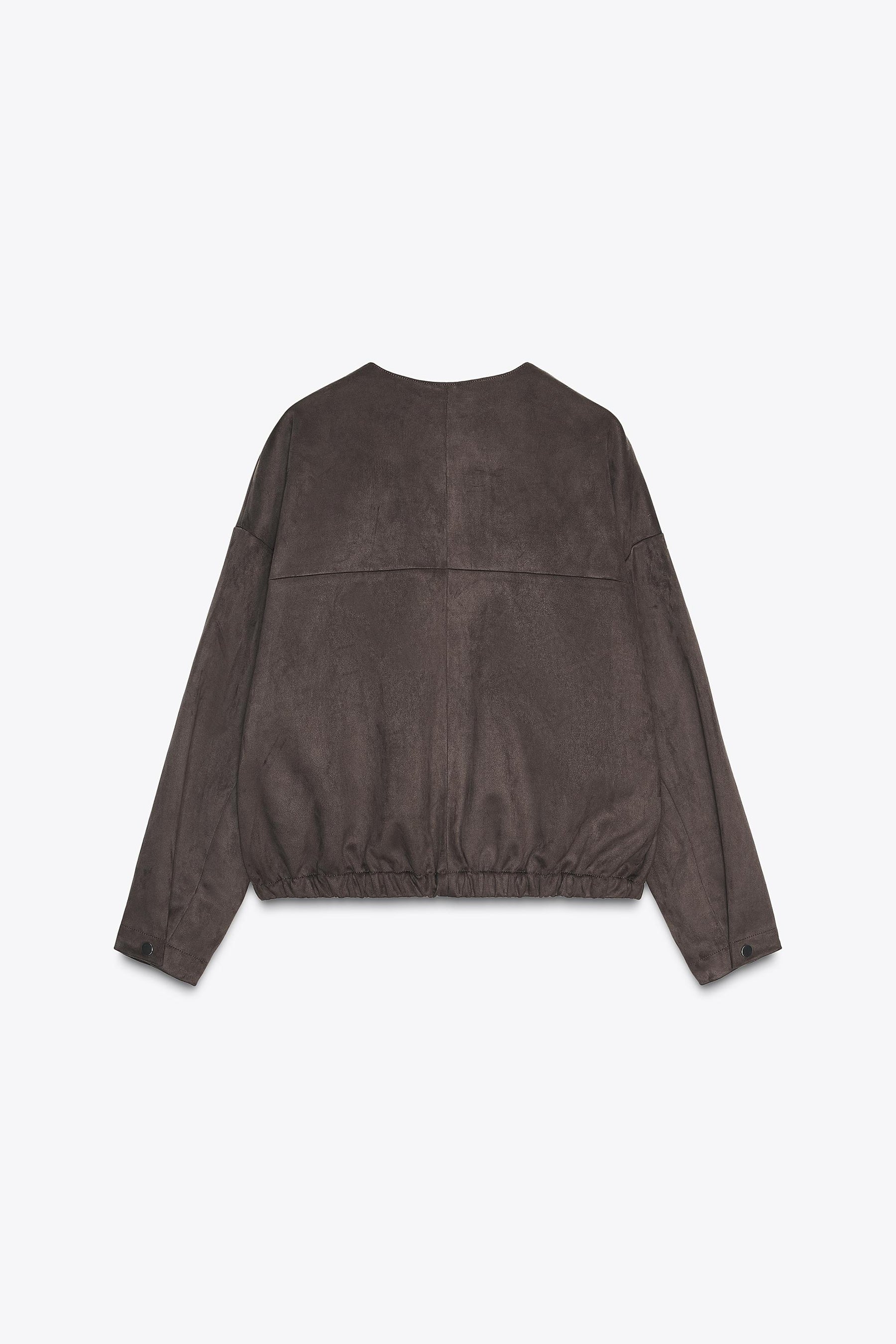 FAUX SUEDE BOMBER JACKET - Image 6