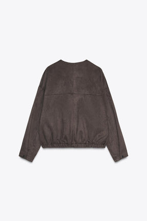 FAUX SUEDE BOMBER JACKET - Image 6