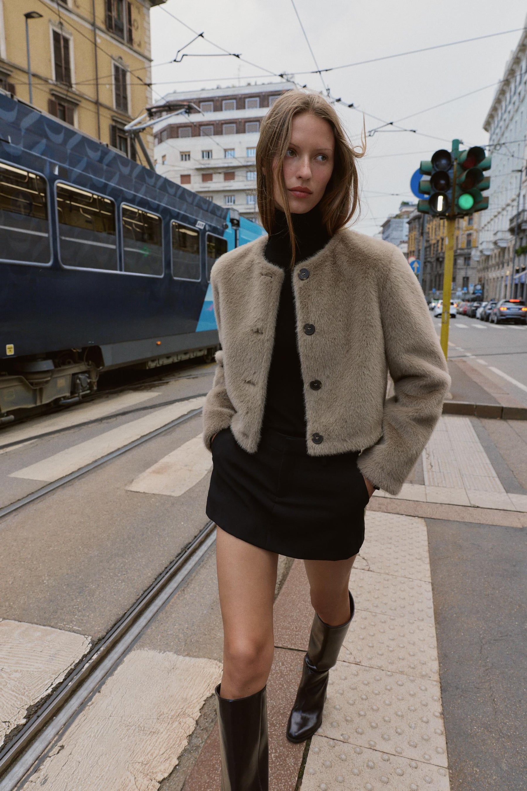 Faux Fur Short Jacket