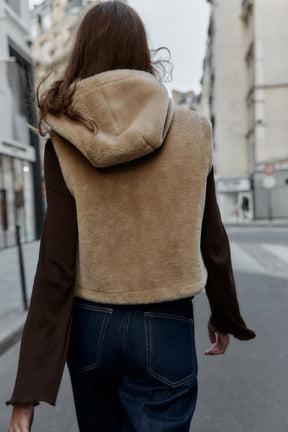 FAUX SHEARLING GILET WITH TOGGLES - Image 5