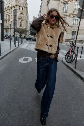 FAUX SHEARLING GILET WITH TOGGLES - Image 1