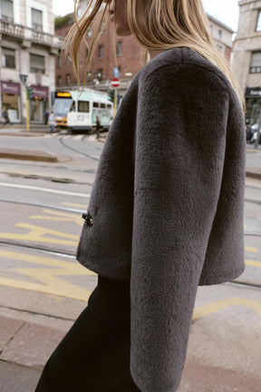 FAUX FUR JACKET WITH FIREMAN CLASP - Image 4