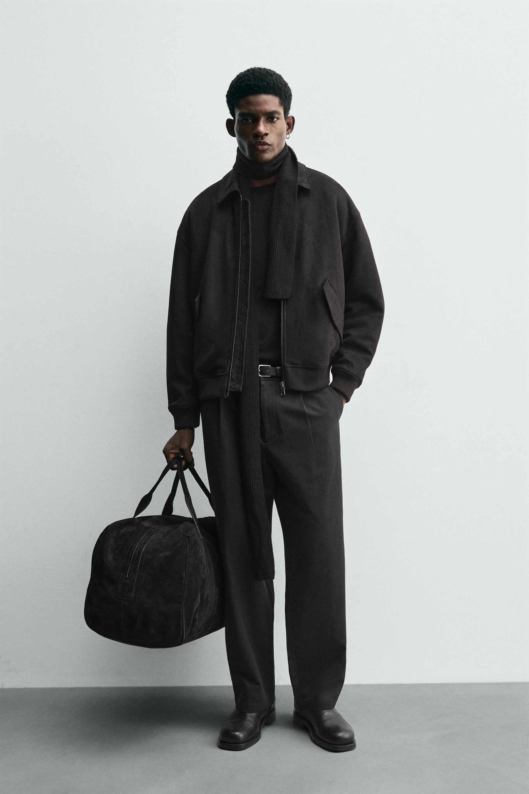 FAUX SUEDE QUILTED JACKET - Image 1