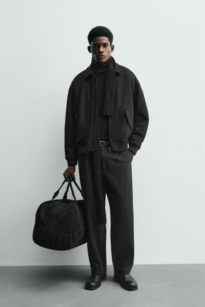 FAUX SUEDE QUILTED JACKET - Image 1