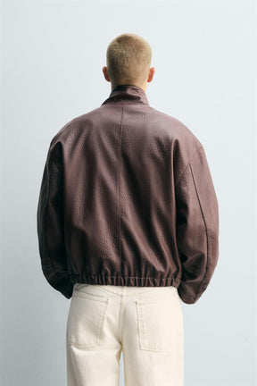 LEATHER EFFECT TEXTURED JACKET - Image 3