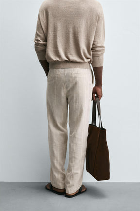 STRIPED REGULAR FIT TROUSERS - Image 3