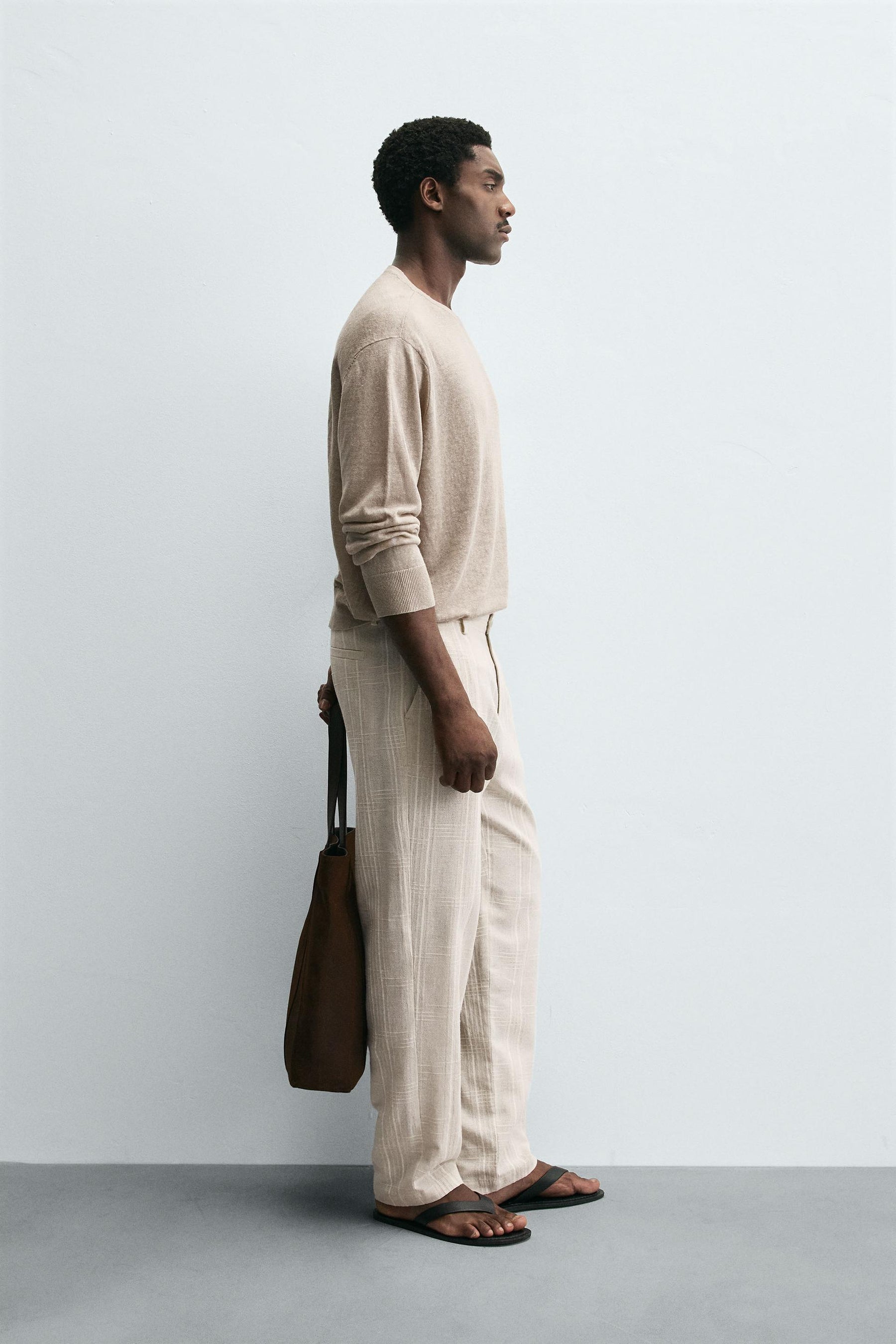 STRIPED REGULAR FIT TROUSERS - Image 4