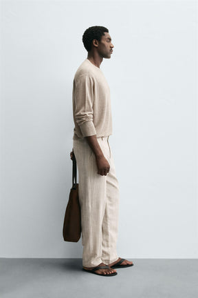 STRIPED REGULAR FIT TROUSERS - Image 4