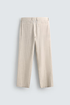 STRIPED REGULAR FIT TROUSERS - Image 7
