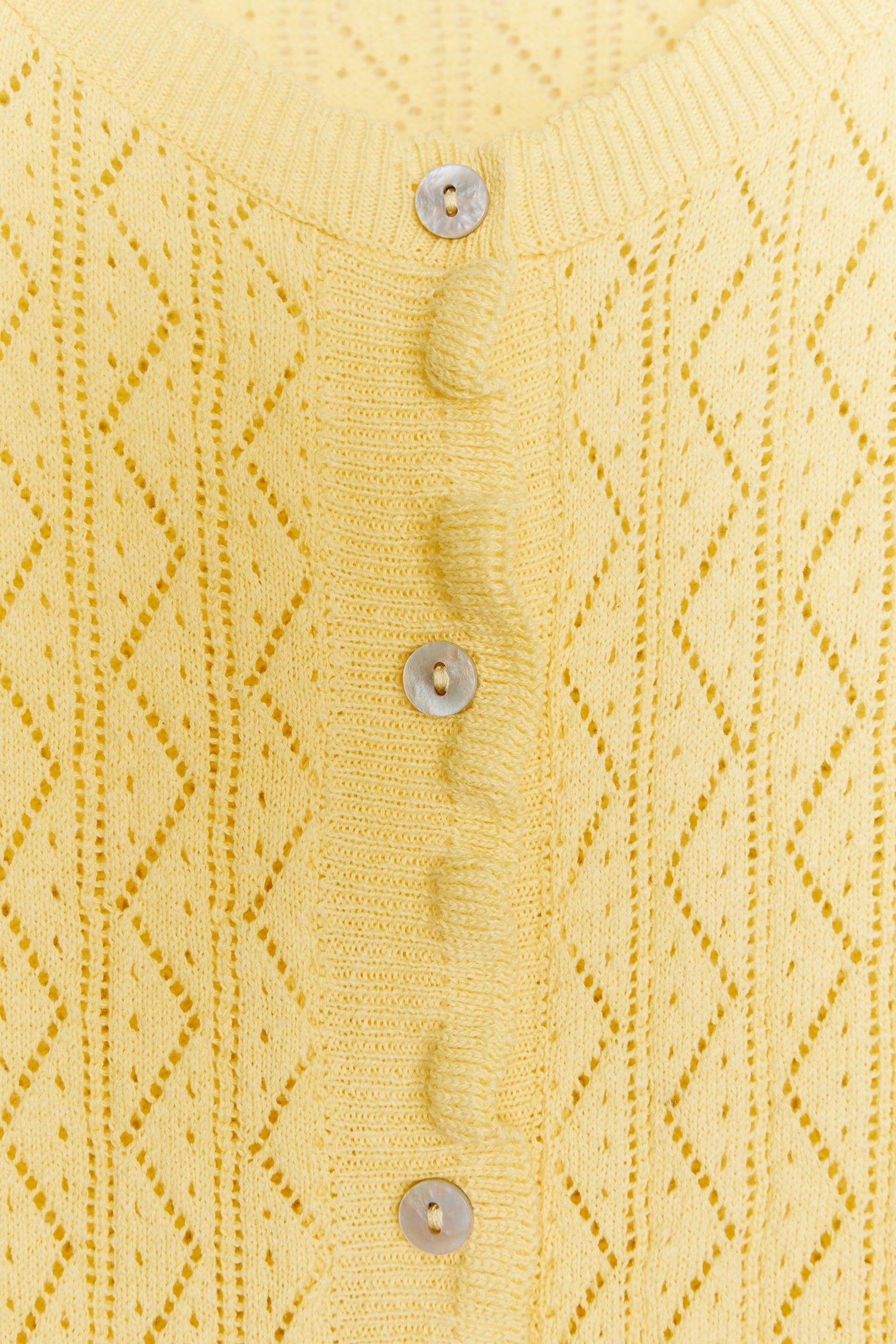 POINTELLE KNIT CARDIGAN WITH RUFFLES - Image 6