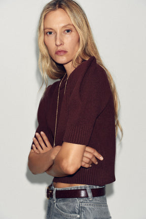 Padded Shoulder Knit Jumper
