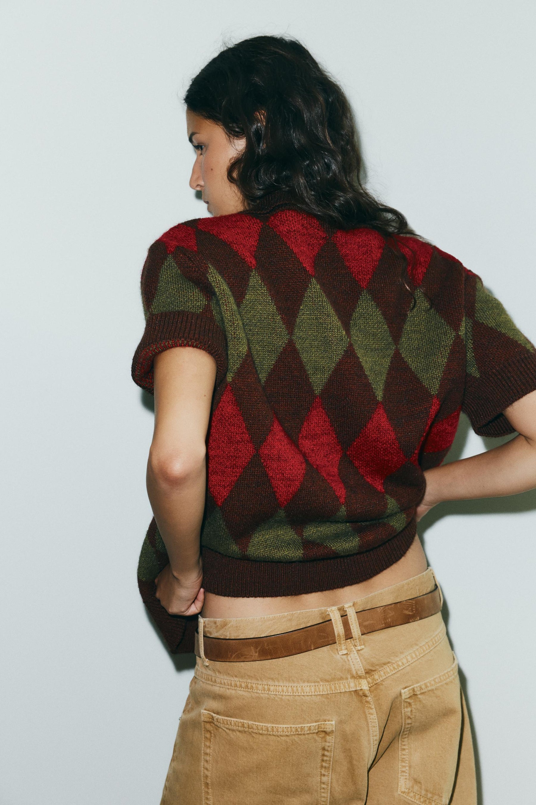 Argyle Knit Cardigan