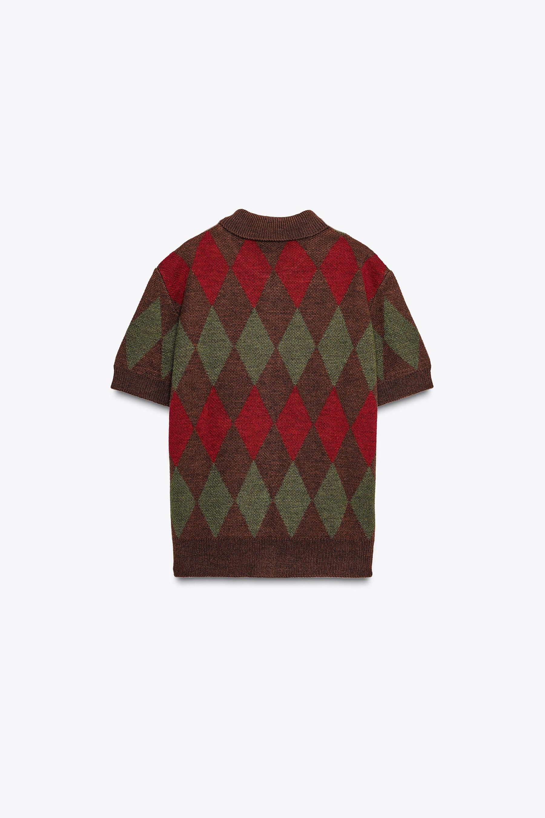 Argyle Knit Cardigan