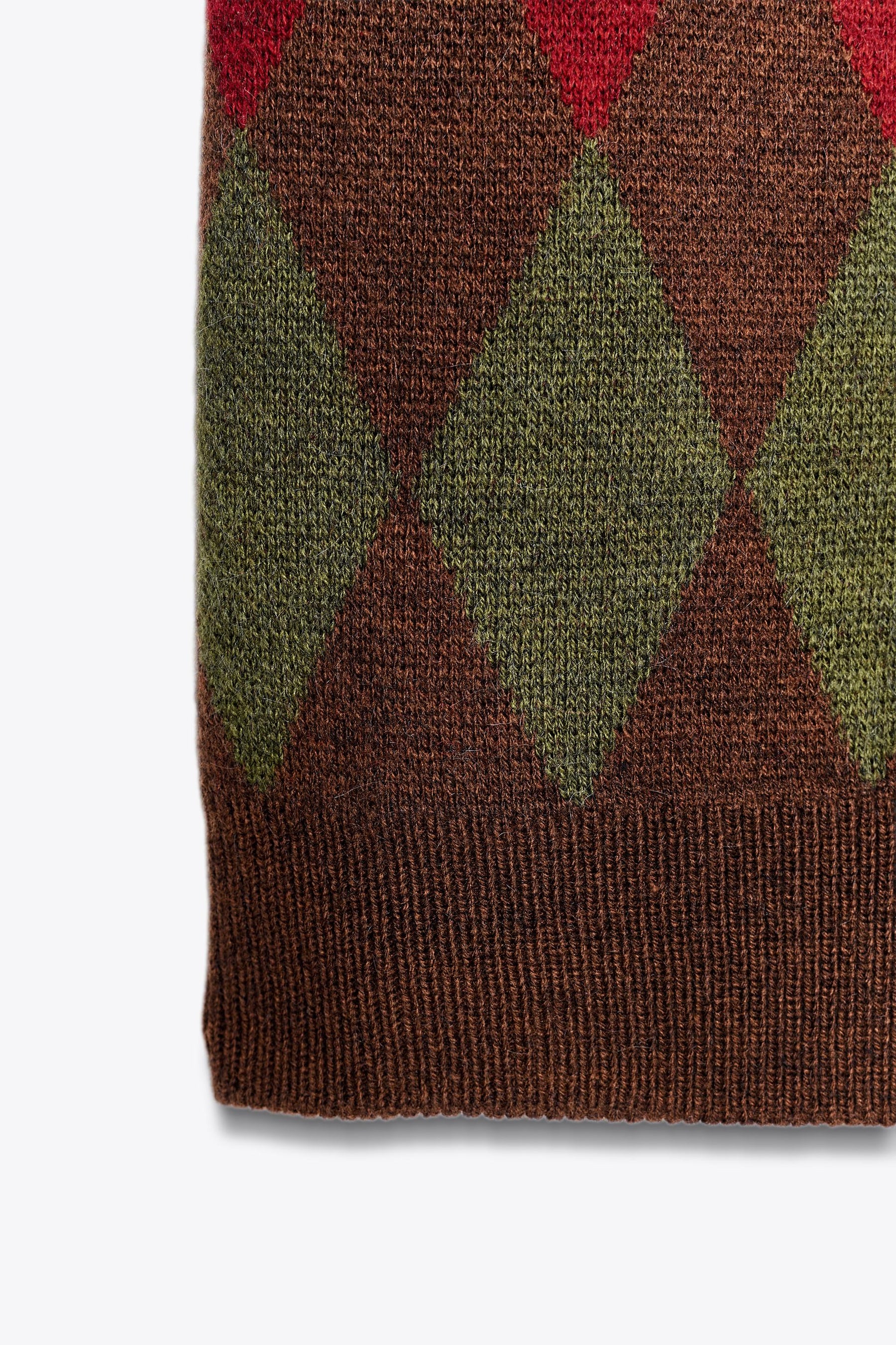 Argyle Knit Cardigan