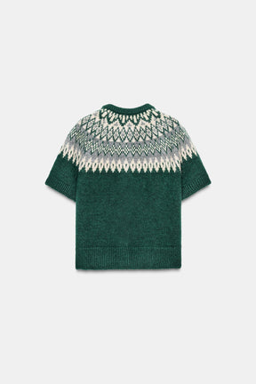 Knit Short Sleeve Cardigan