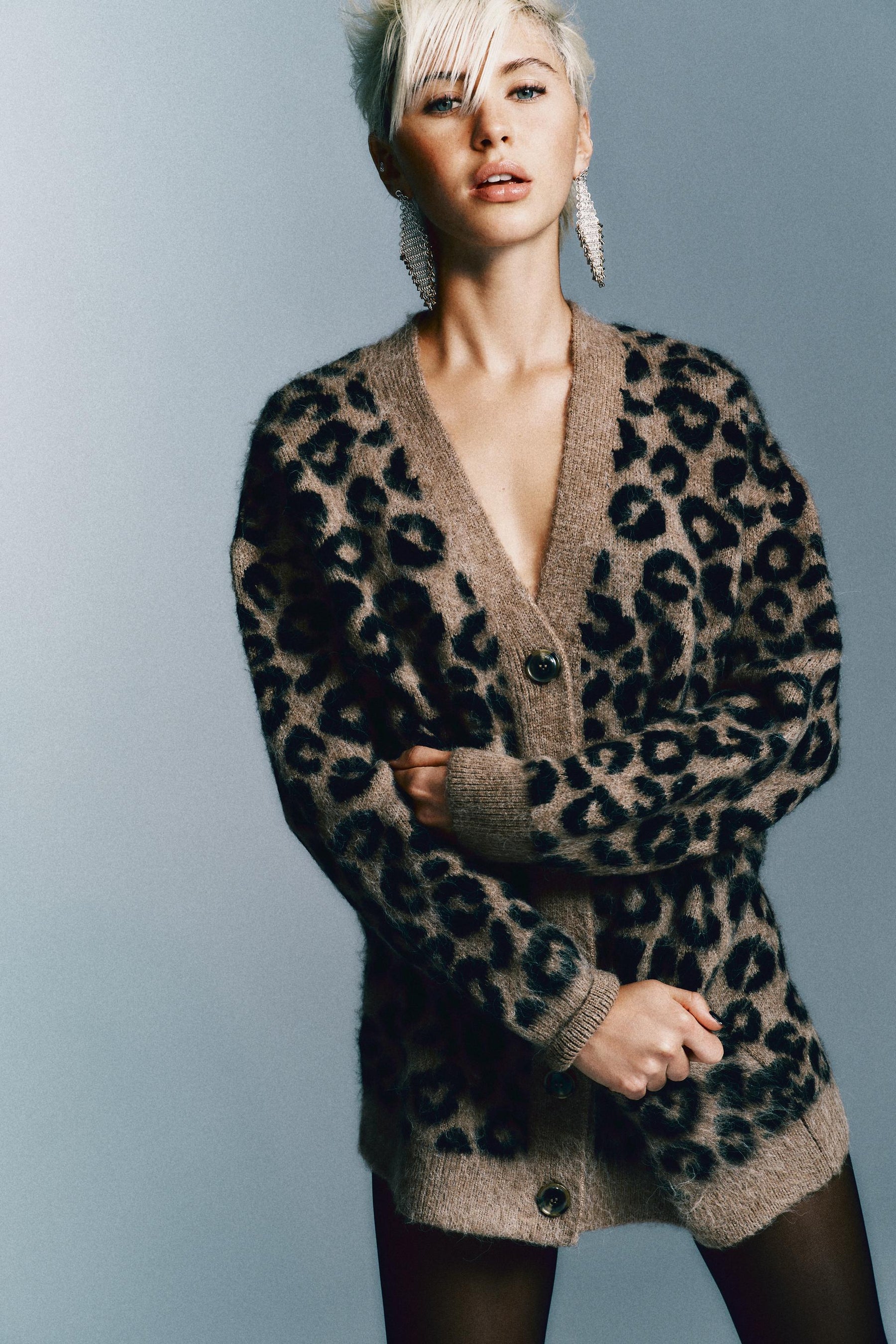 ANIMAL JACQUARD CARDIGAN