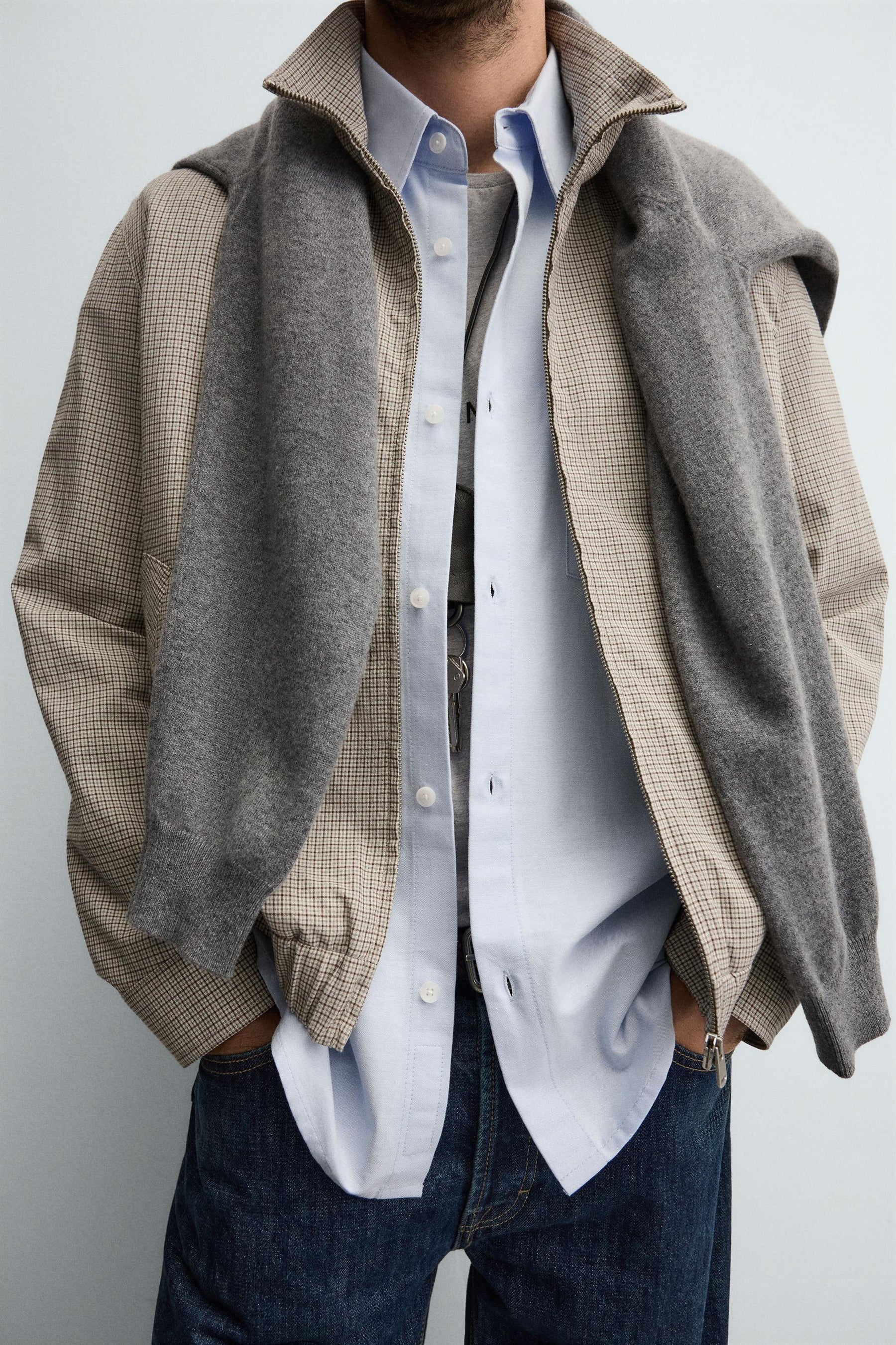 CHECK TEXTURED JACKET - Image 6