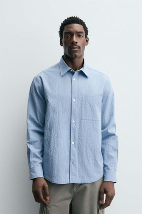 TEXTURED SHIRT WITH POCKET - Image 2