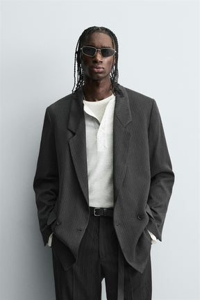 STRIPED DOUBLE-BREASTED BLAZER - Image 2