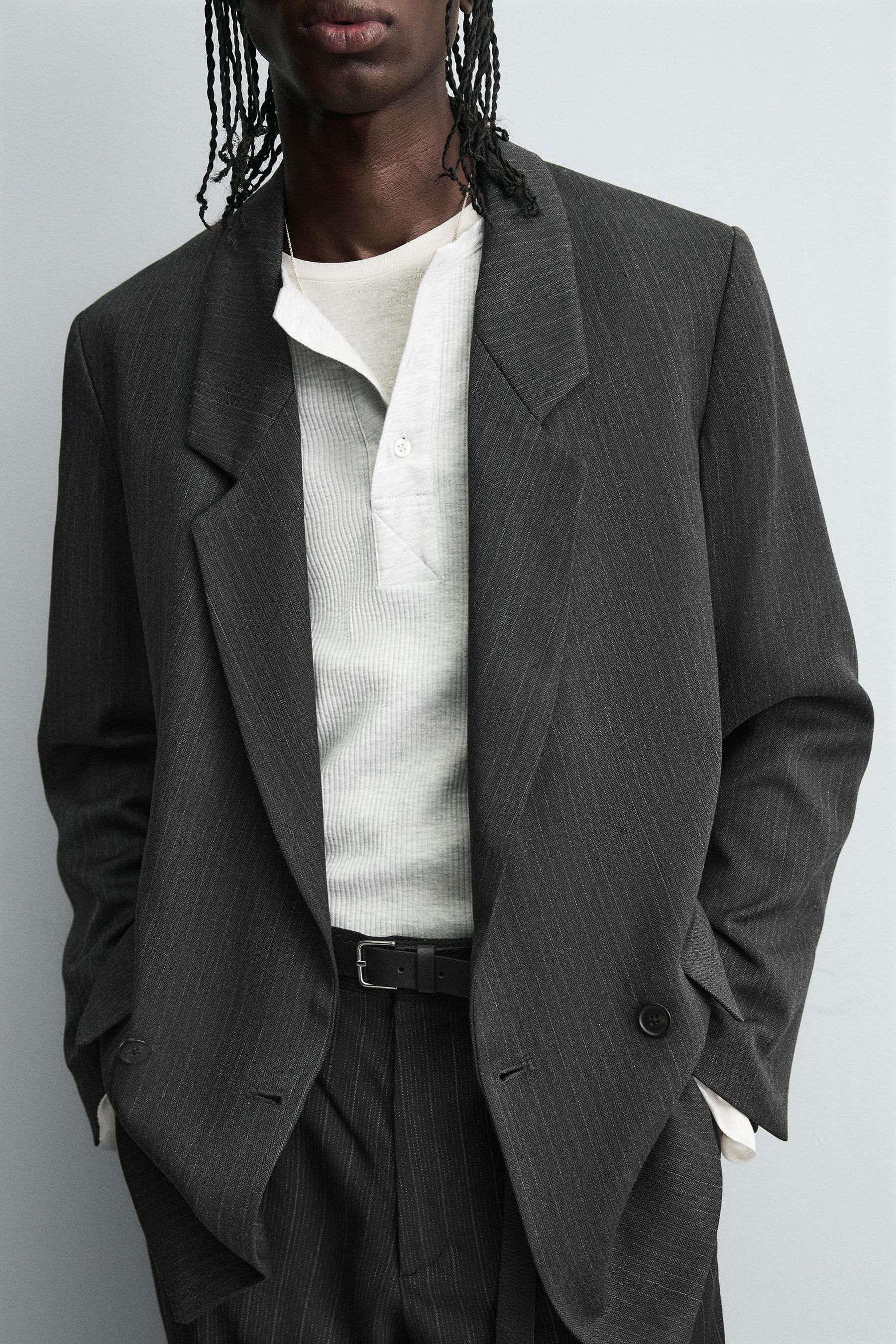 STRIPED DOUBLE-BREASTED BLAZER - Image 6