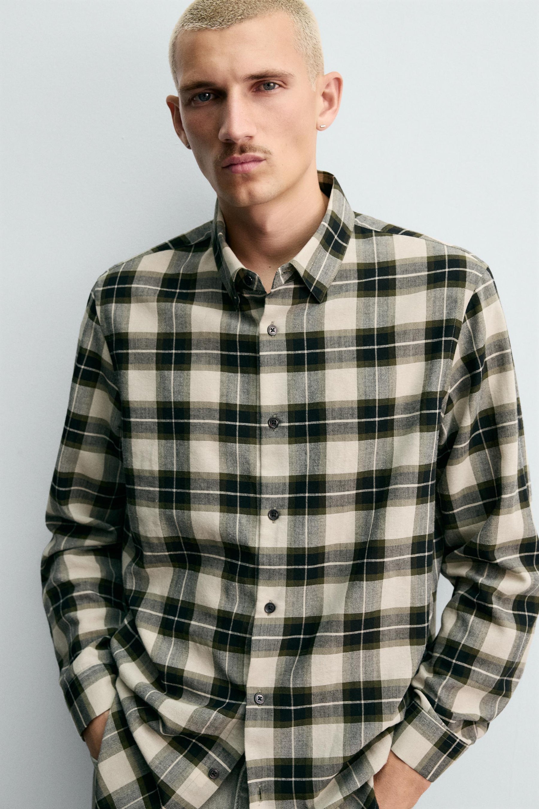 WOOL BLEND CHECK SHIRT - Image 5