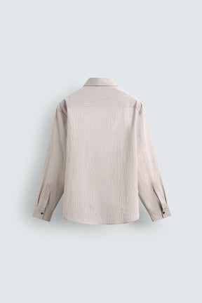 STRIPED SHIRT WITH CONTRAST TIE DETAIL - Image 8