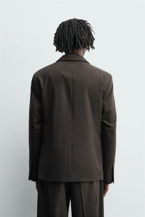 DOUBLE-BREASTED WOOL BLEND SUIT BLAZER - Image 3