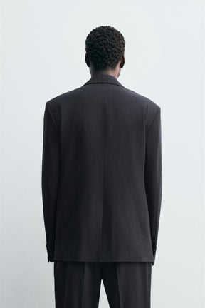 DOUBLE-BREASTED PINSTRIPE SUIT BLAZER - Image 3