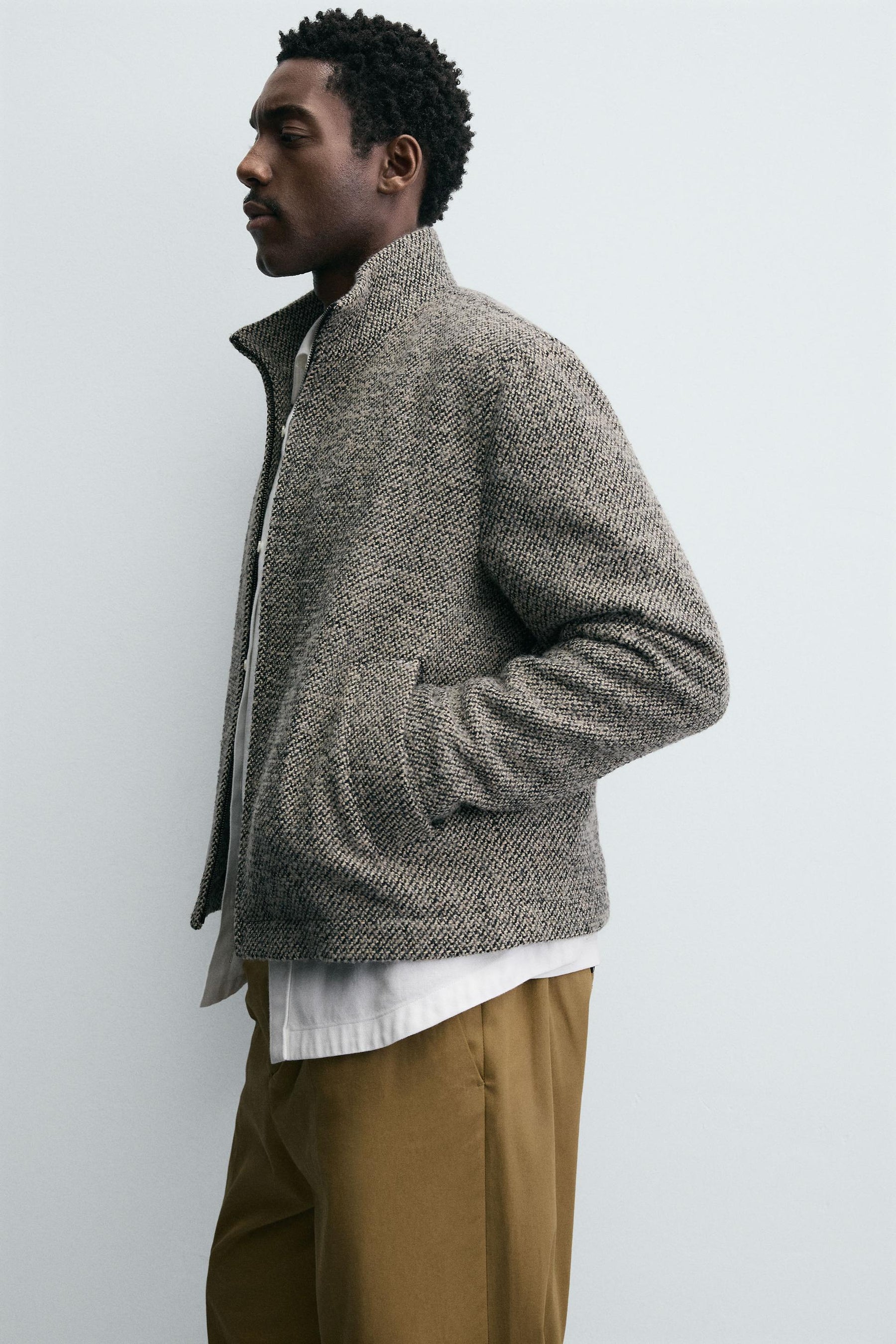 BOUCLÉ TEXTURE OVERSHIRT - Image 6