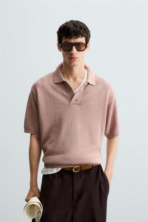 TEXTURED KNIT POLO SHIRT - Image 2