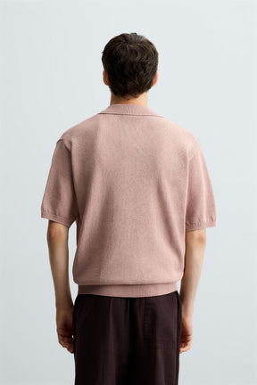 TEXTURED KNIT POLO SHIRT - Image 3