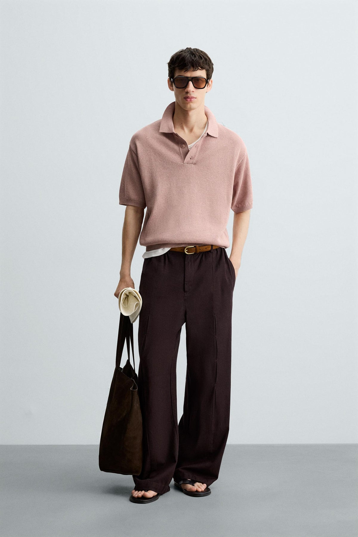 TEXTURED KNIT POLO SHIRT - Image 1