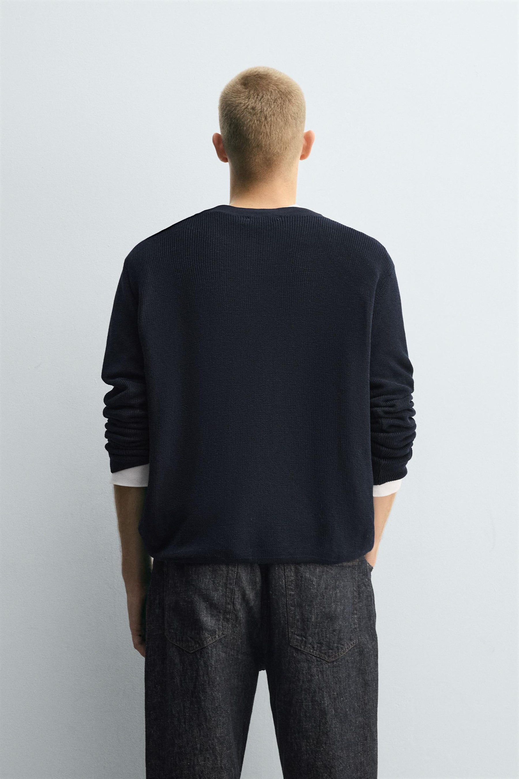 TEXTURED SWEATER WITH MERCERISED FINISH - Image 3