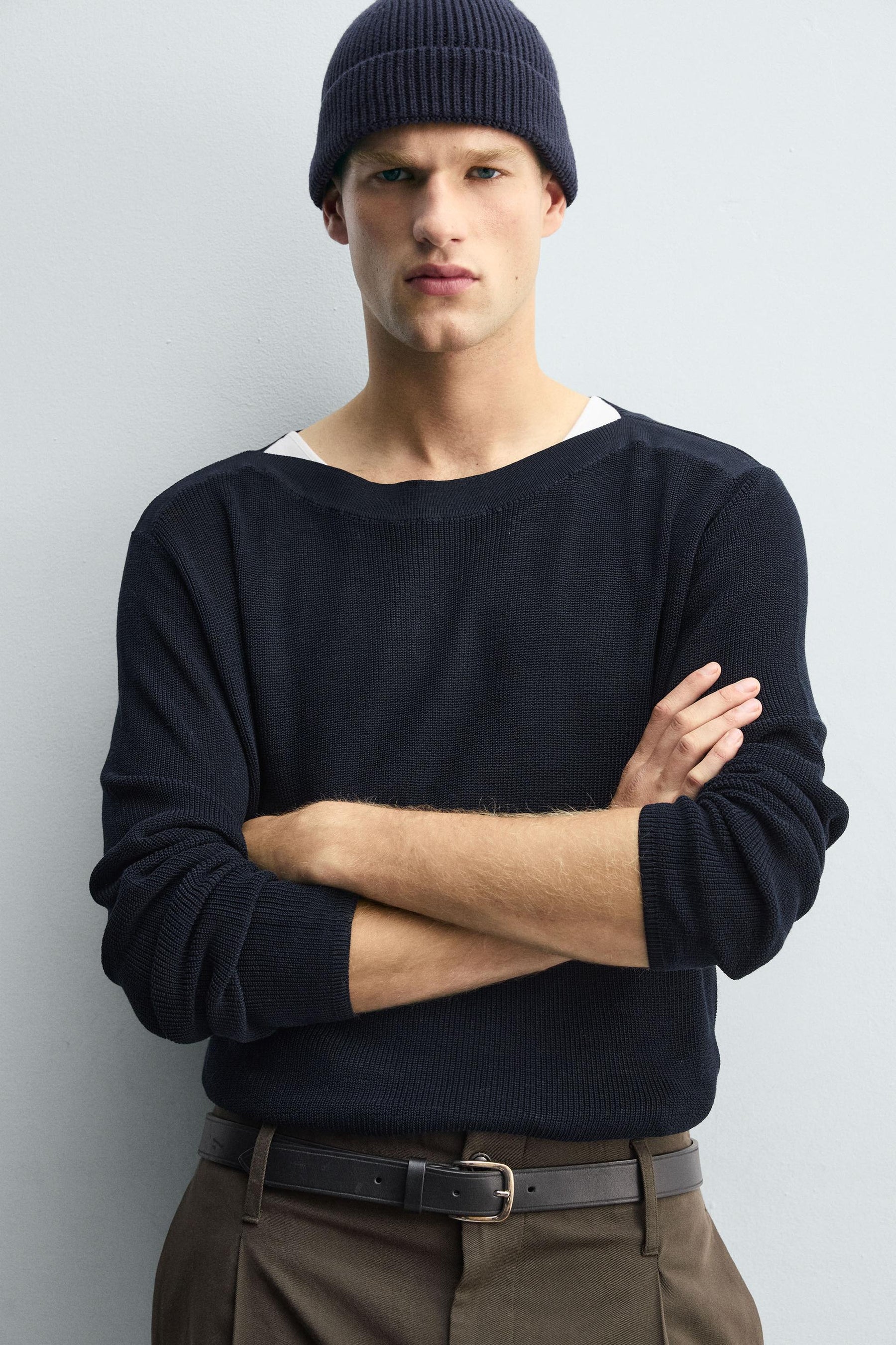 TEXTURED SWEATER WITH MERCERISED FINISH - Image 5