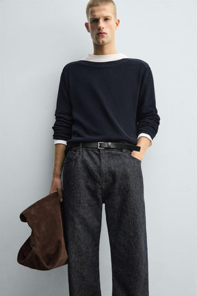 TEXTURED SWEATER WITH MERCERISED FINISH - Image 6
