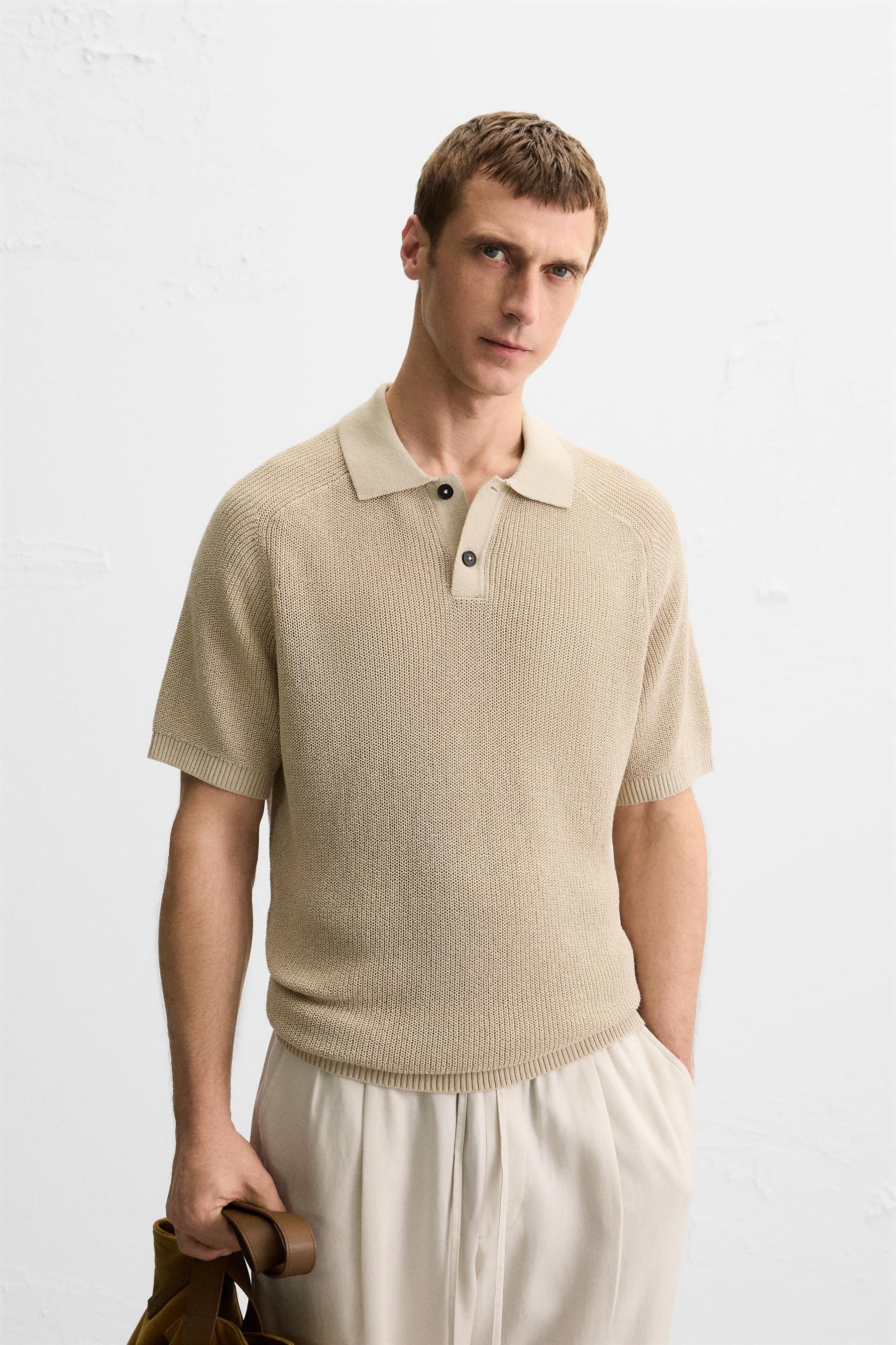 TEXTURED KNIT POLO SHIRT - Image 2