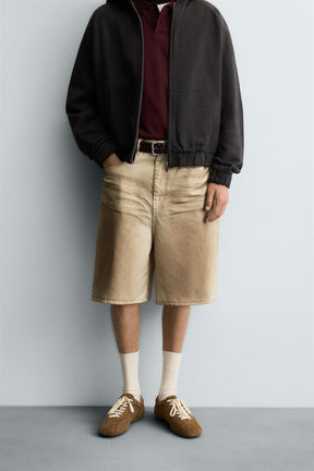 FADED PRINT BAGGY FIT BERMUDA SHORTS - Image 2