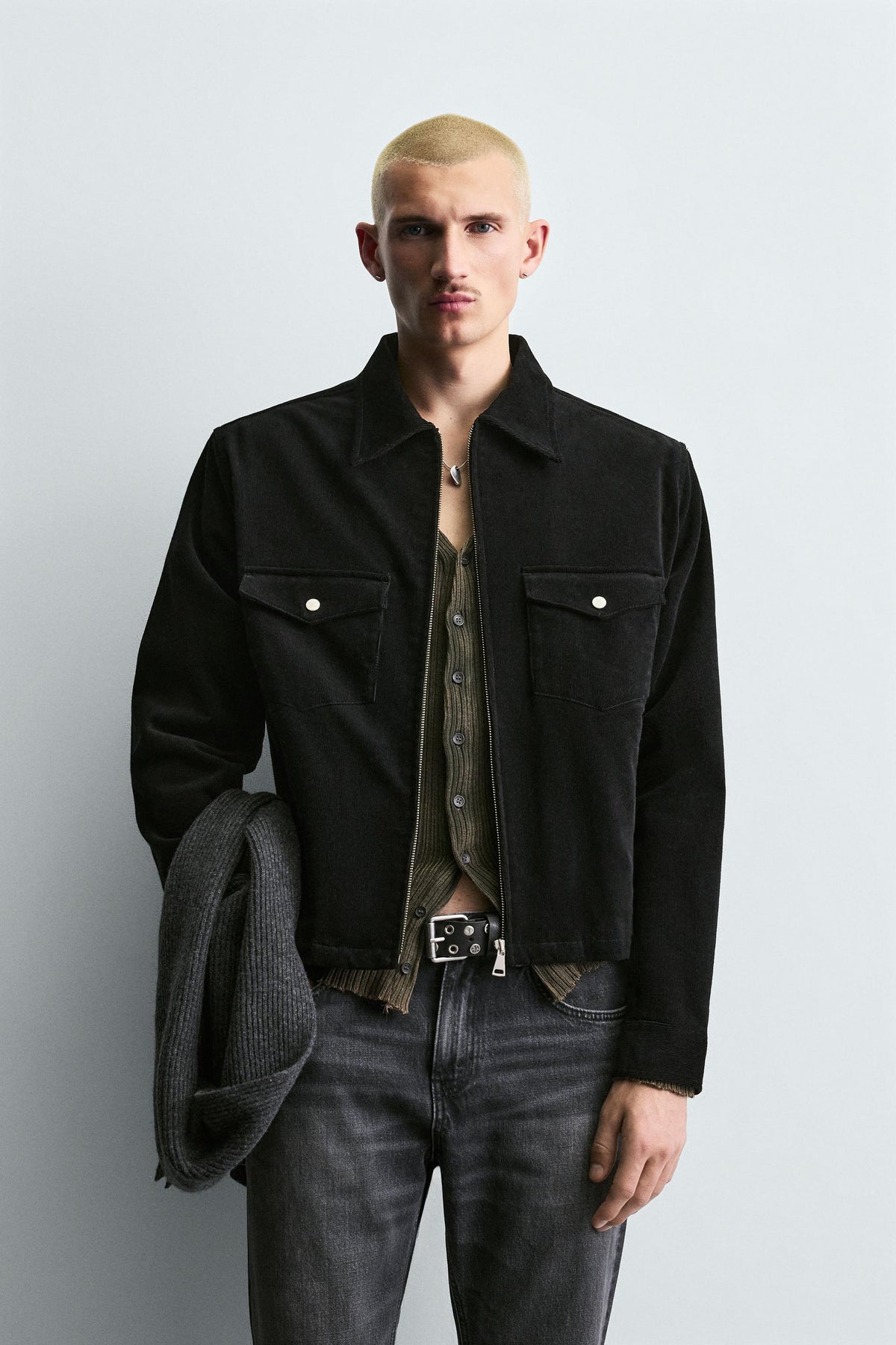 BOXY FIT CORDUROY OVERSHIRT - Image 2