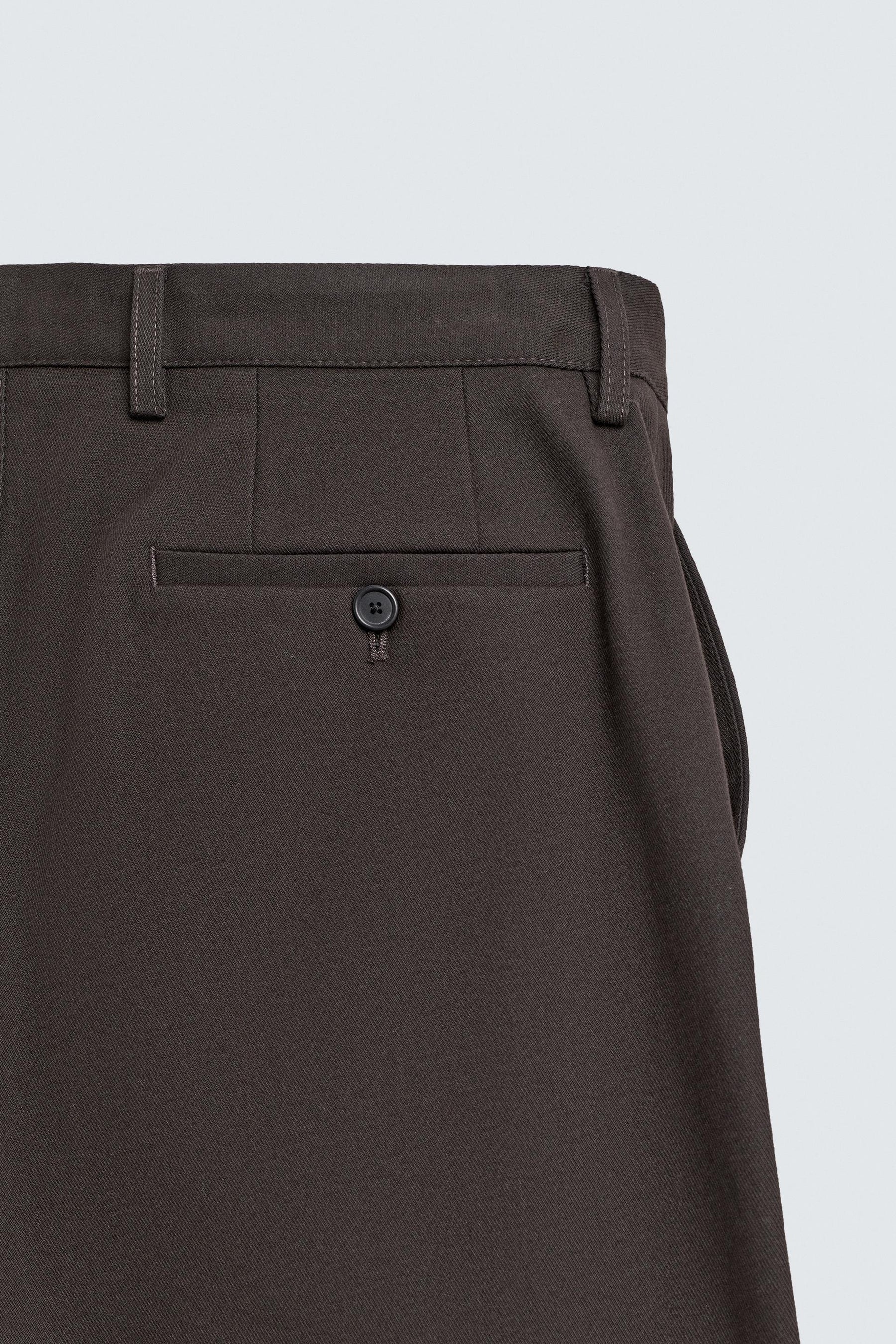 PLEATED TWILL TROUSERS - Image 10