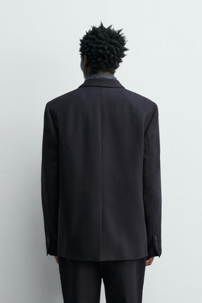 DOUBLE-BREASTED FLANNEL WOOL BLAZER - Image 3