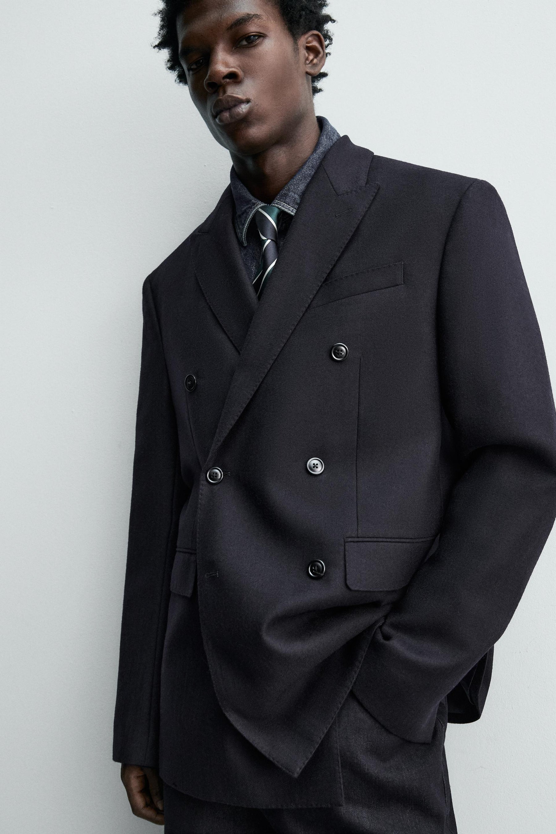 DOUBLE-BREASTED FLANNEL WOOL BLAZER - Image 5