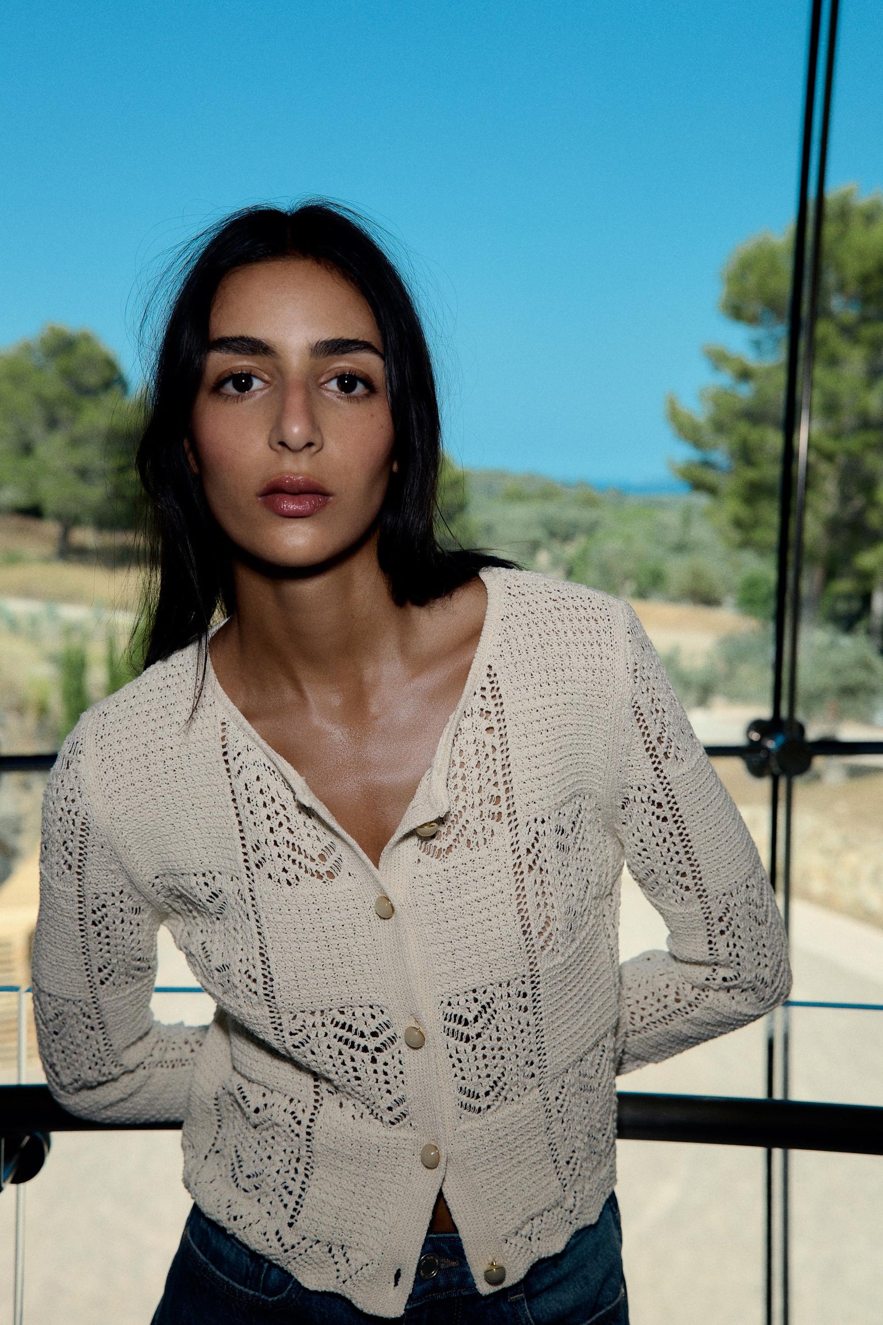 POINTELLE KNIT CARDIGAN - Image 1