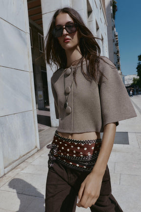 Knit Cardigan with Covered