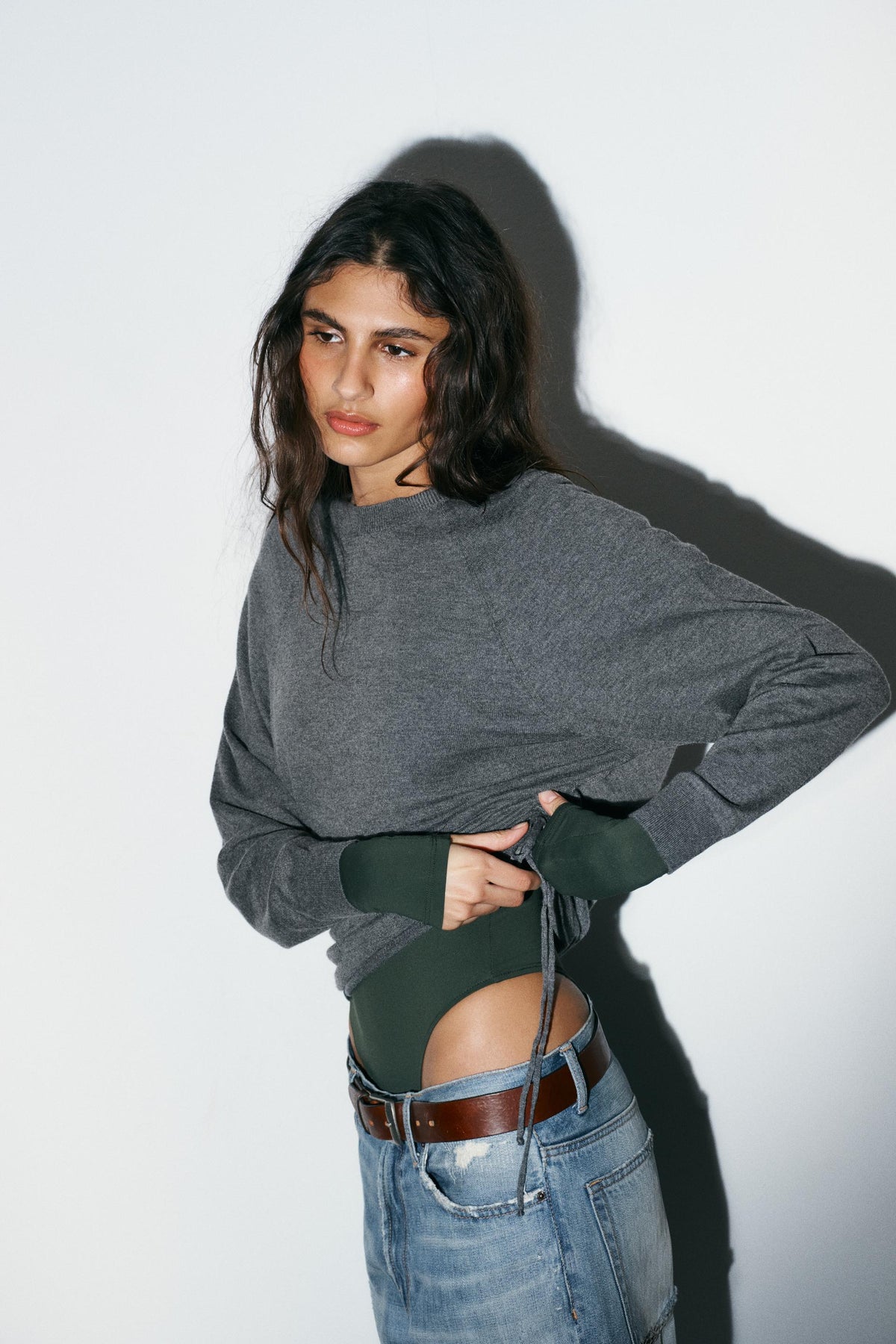 KNIT JUMPER WITH DRAWSTRINGS