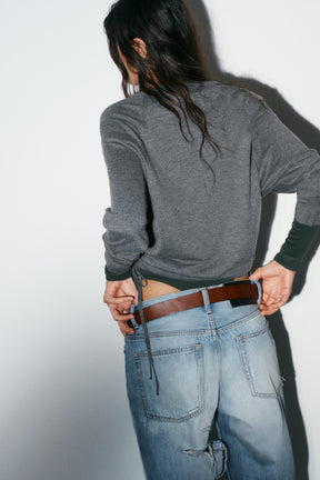 KNIT JUMPER WITH DRAWSTRINGS