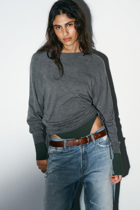 KNIT JUMPER WITH SIDE DRAWSTRINGS - Image 1
