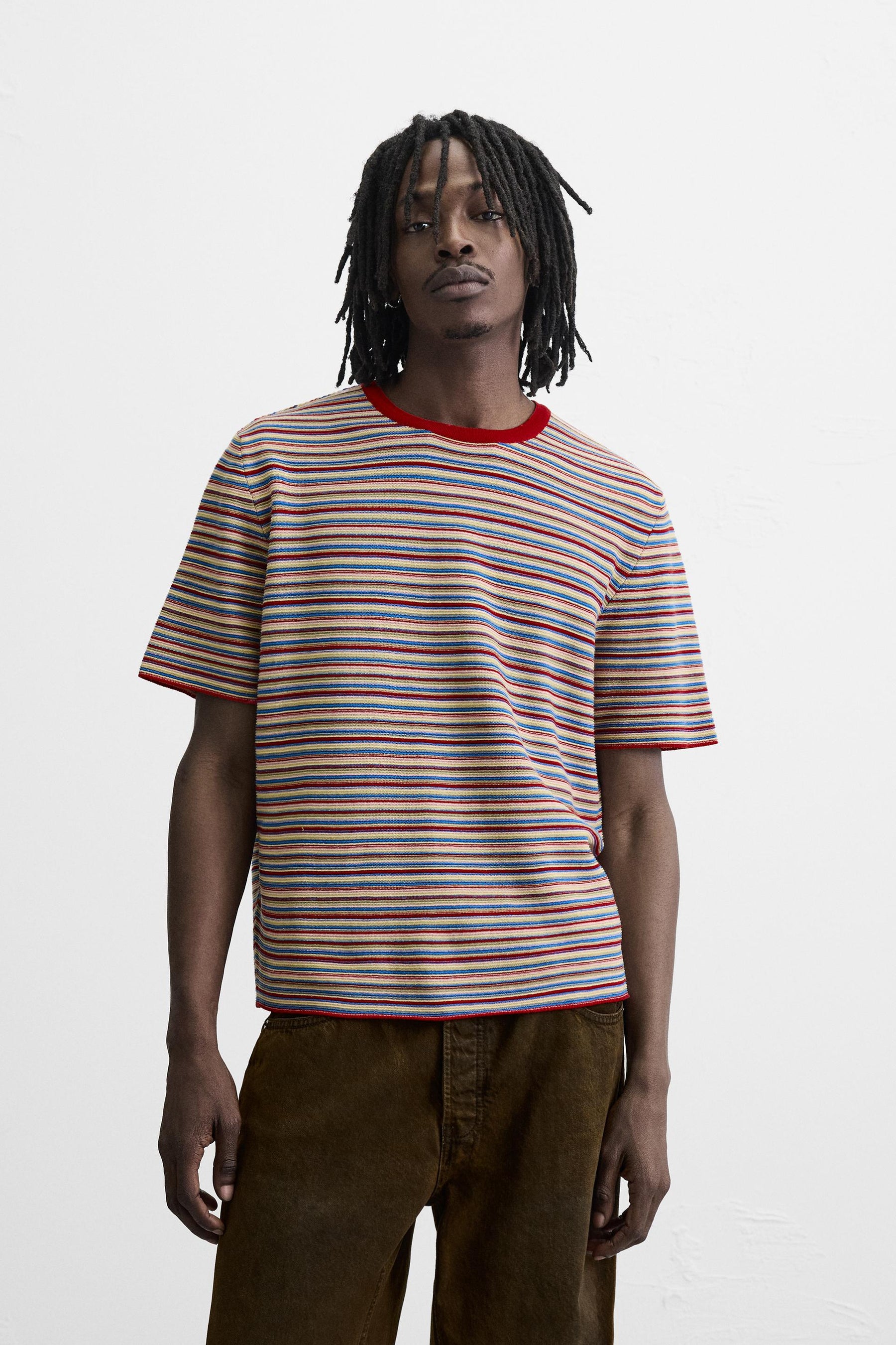 STRIPED KNIT T-SHIRT - Image 2