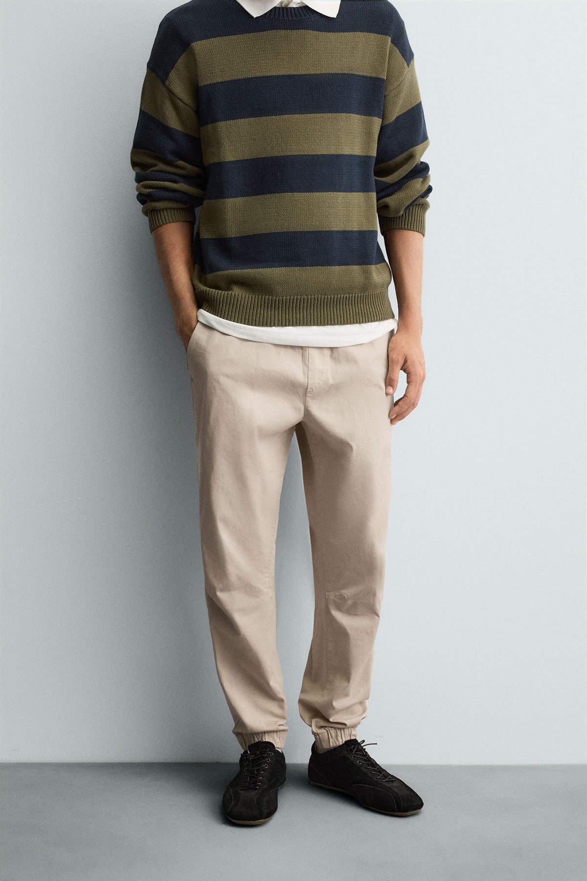 SLIM FIT JOGGER WAIST TROUSERS - Image 2